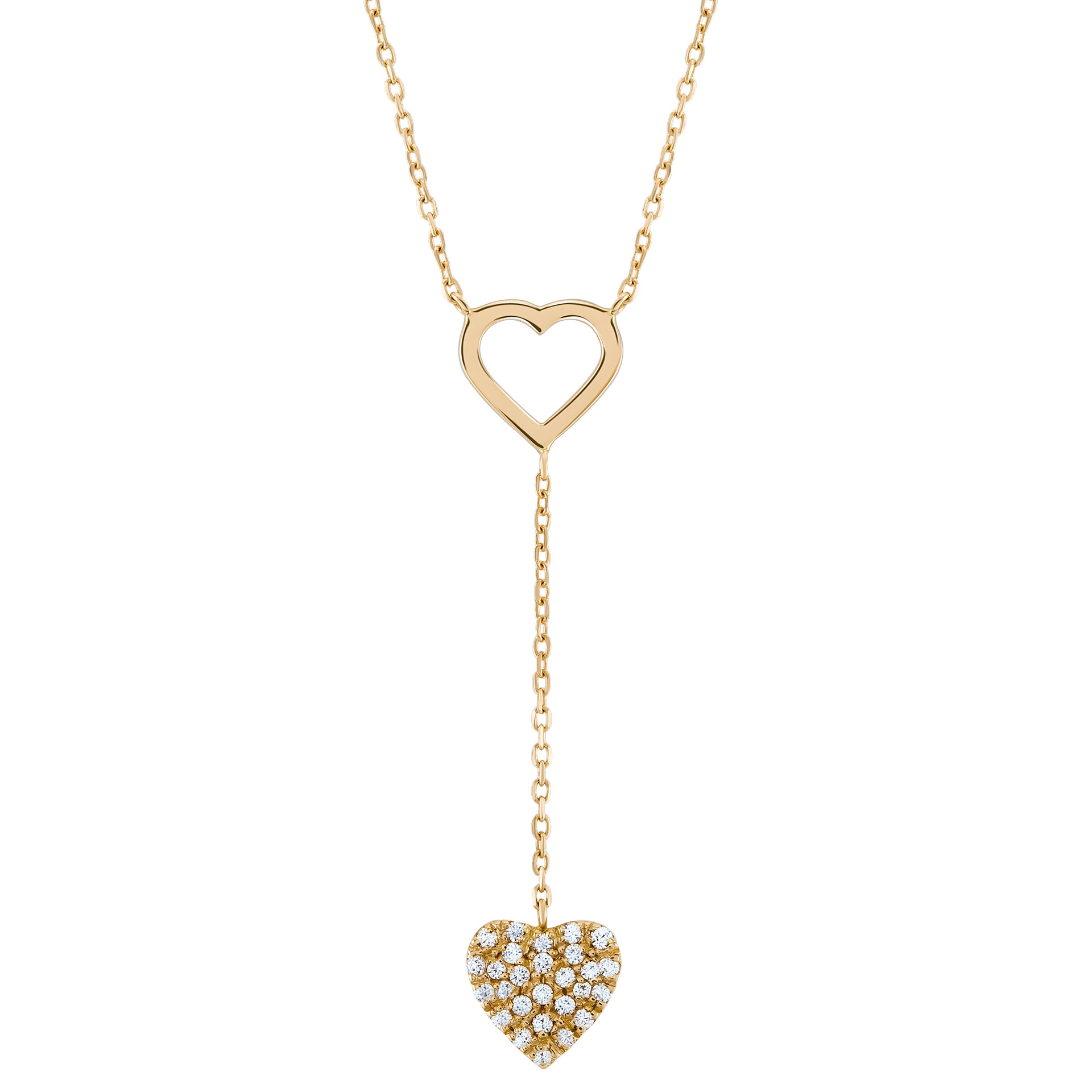 Gold Timeless Two Hearts Necklace
