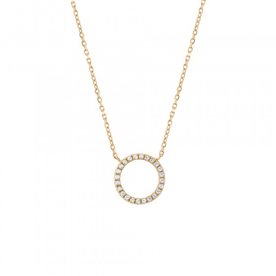 Gold Trendy Circle Necklace