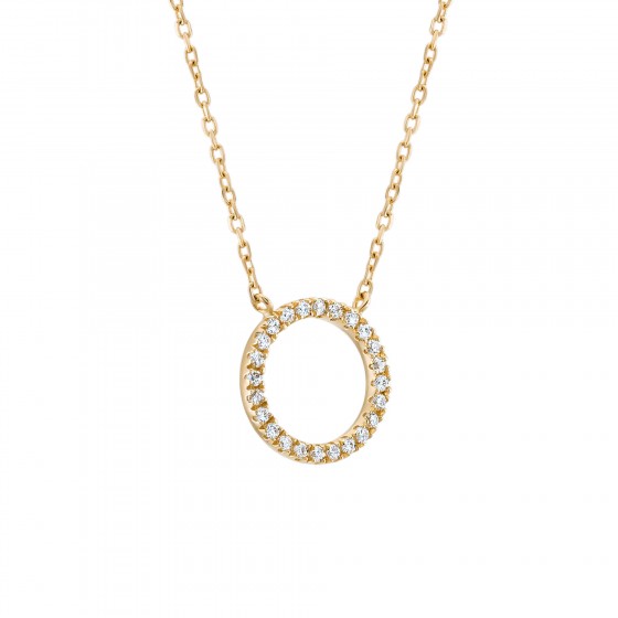 Gold Trendy Circle Necklace