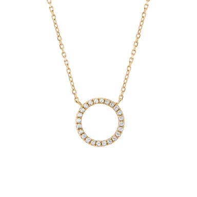 Gold Trendy Circle Necklace