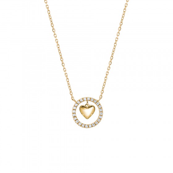 Colar Ouro Timeless Circle & Heart