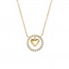 Gold Timeless Circle & Heart Necklace