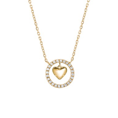 Colar Ouro Timeless Circle & Heart