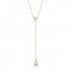 Gold Timeless Pearl & Solitaire Necklace