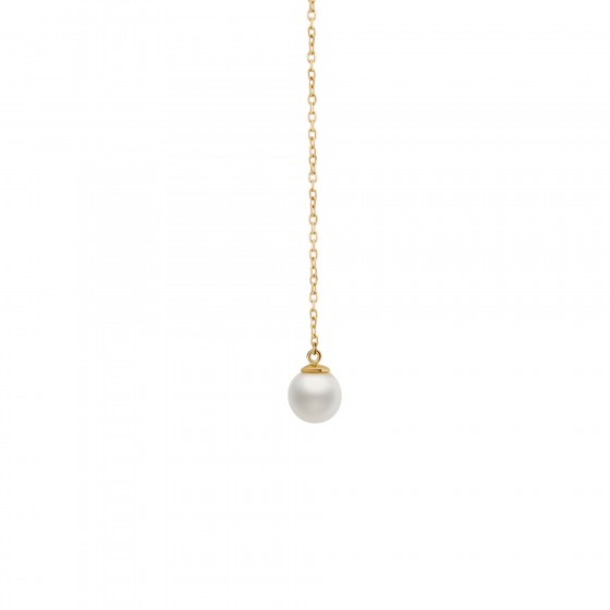 Gold Timeless Pearl & Solitaire Necklace