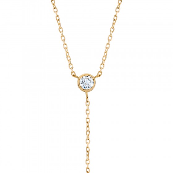 Gold Timeless Pearl & Solitaire Necklace