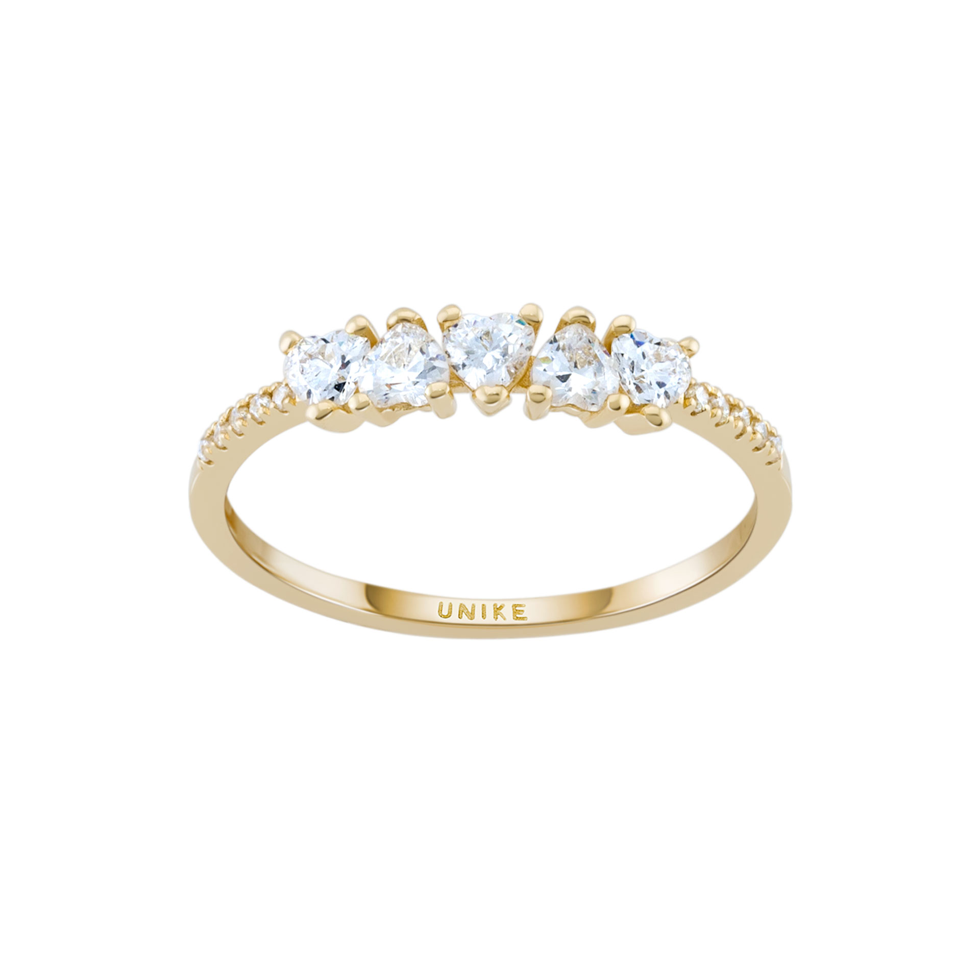 Anel Ouro Timeless Heart Stones