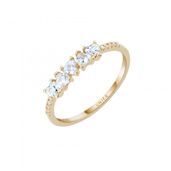 Gold Timeless Heart Stones Ring