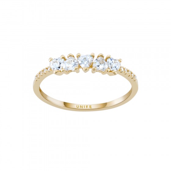 Gold Timeless Heart Stones Ring