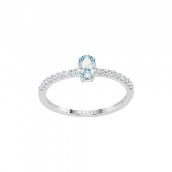 Matchy Colors Aqua Solitaire Ring