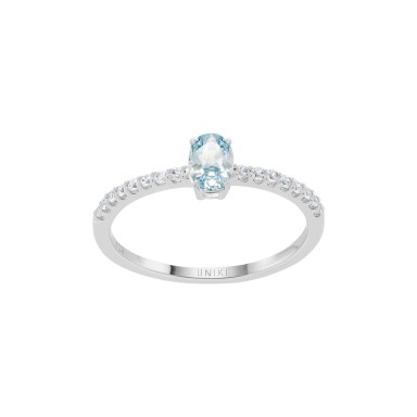 Anillo Matchy Colors Aqua Solitaire