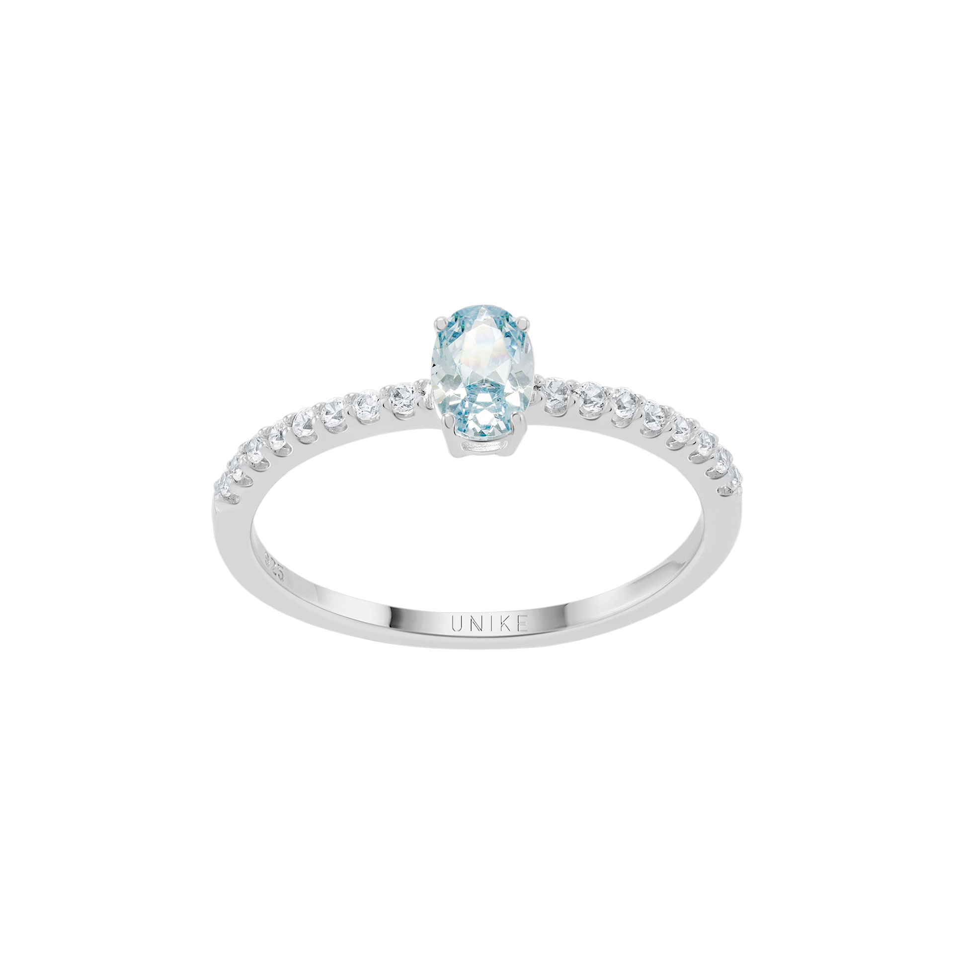 Anel Matchy Colors Aqua Solitaire