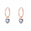 Argolas Love in Rose Blue Heart