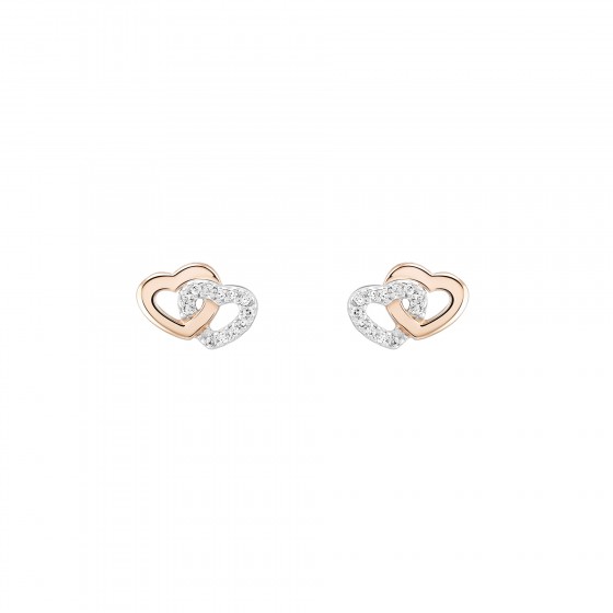 Pendientes Love in Rose Two Hearts