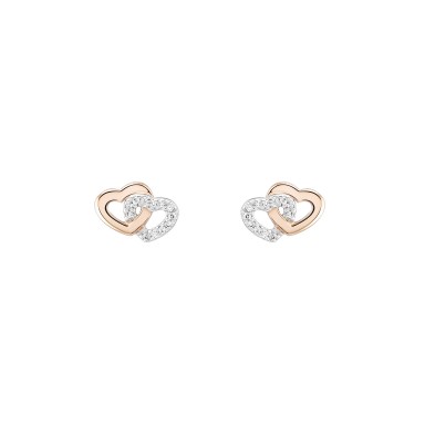 Pendientes Love in Rose Two Hearts