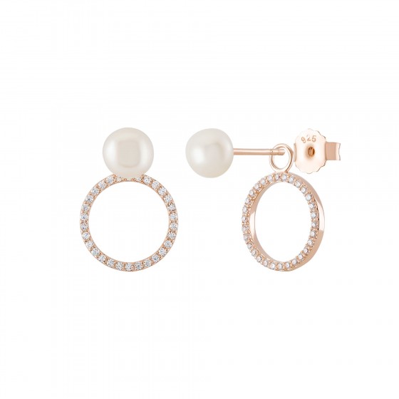 Pendientes Love in Rose Circle Pearls