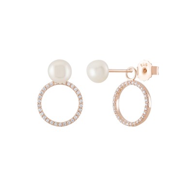 Pendientes Love in Rose Circle Pearls