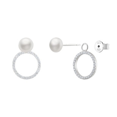 Classy Circle With Pearls Earrings