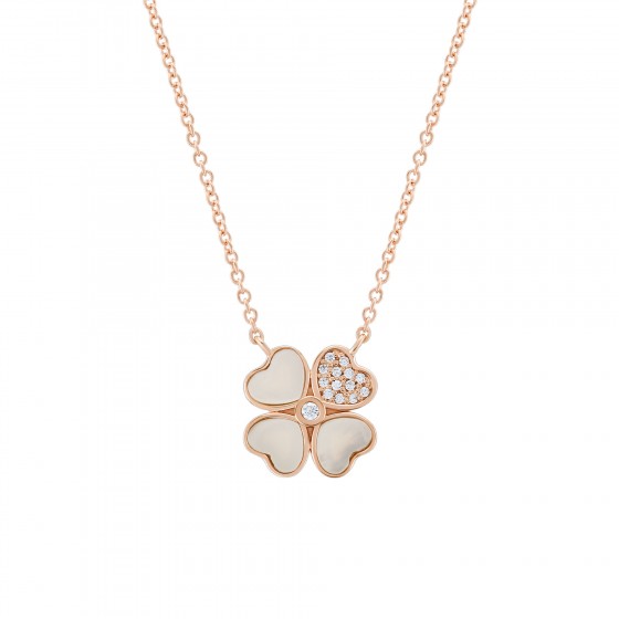 Love in Rose Mop Clover Necklace