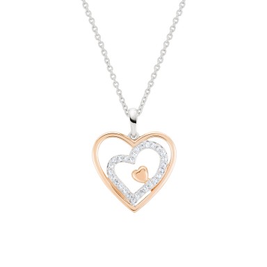 Love in Rose Three Hearts Necklace