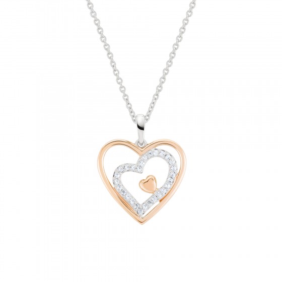 Love in Rose Three Hearts Necklace