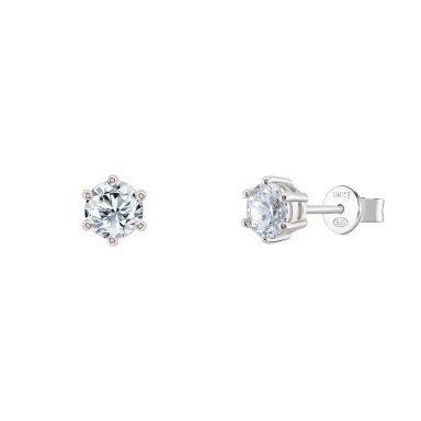 Classy Silver Solitaire Earrings