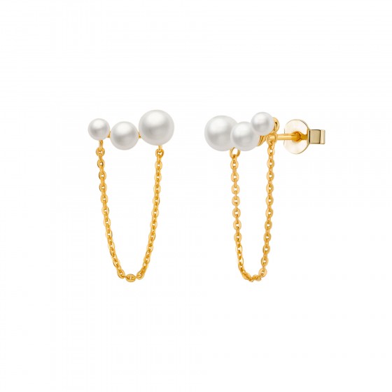 Fun Pearls and Chain Earrings