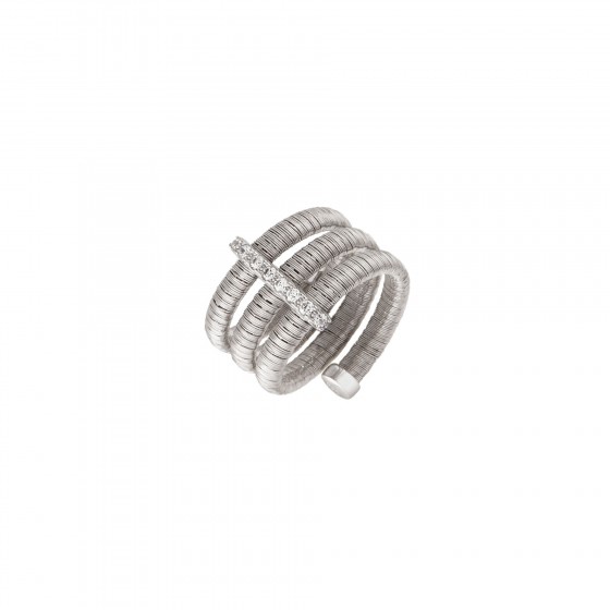 Mesh Shinny Silver Ring