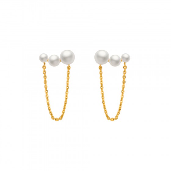 Fun Pearls and Chain Earrings