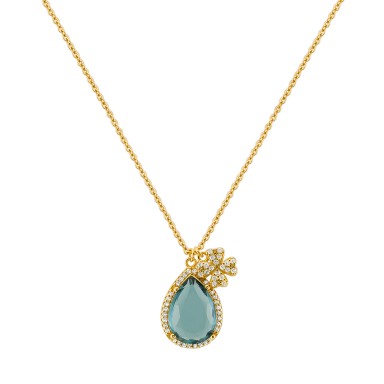 Fun Clover and Blue Stone Necklace