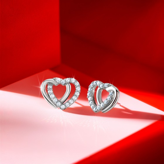 Christmas Edition Double Heart Earrings