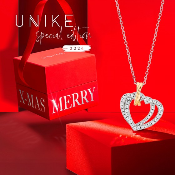 Christmas Edition Double Heart Necklace