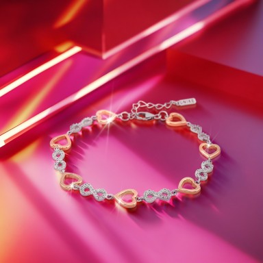 Pulseira Love in Rose Hearts