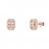 Love in Rose Oval Rectangle Pink Earrings