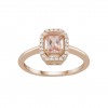 Love in Rose Oval Rectangle Pink Ring