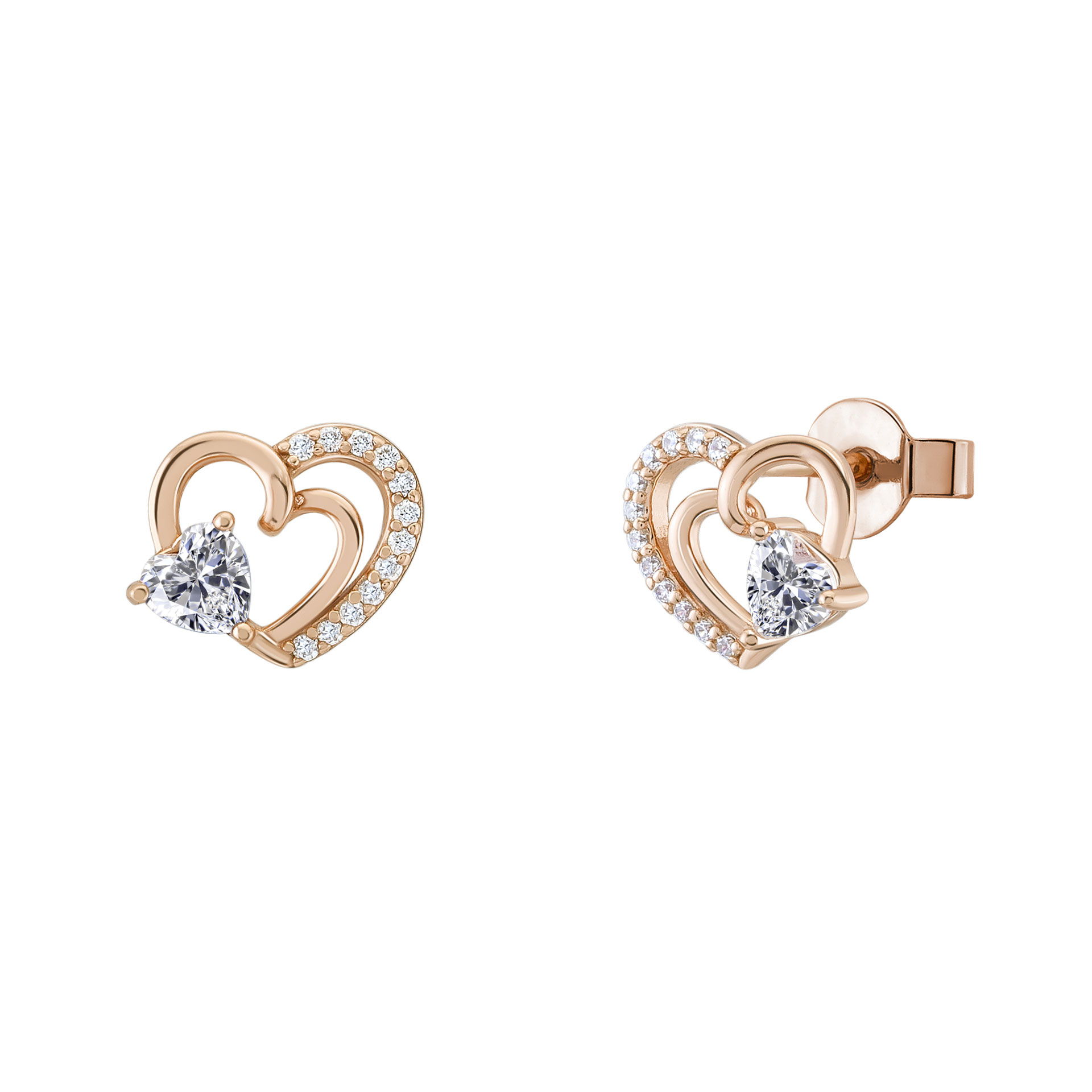Brincos Love in Rose Heart Solitaire