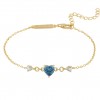 Pulseira Classy Blue Heart Gold