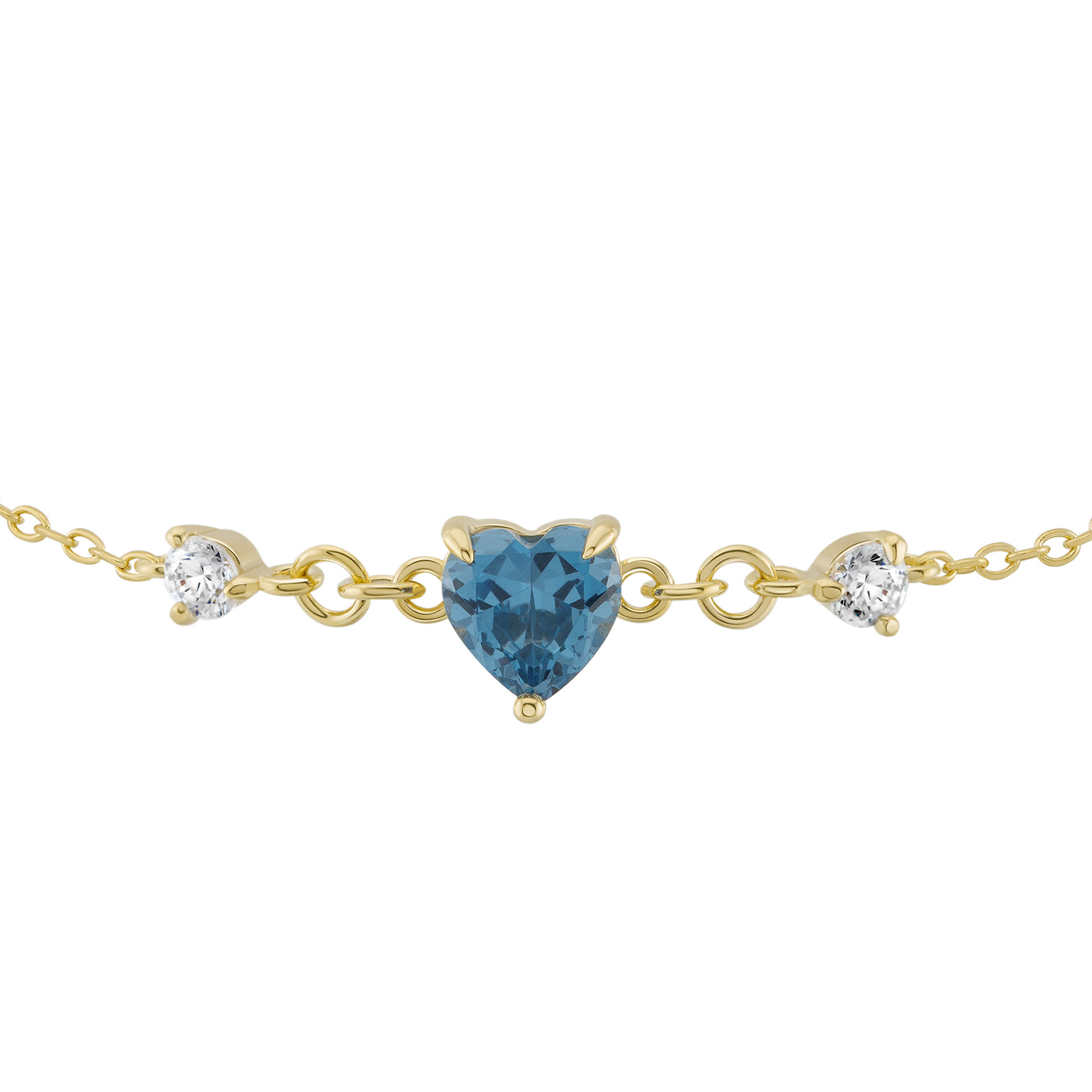 Pulseira Classy Blue Heart Gold