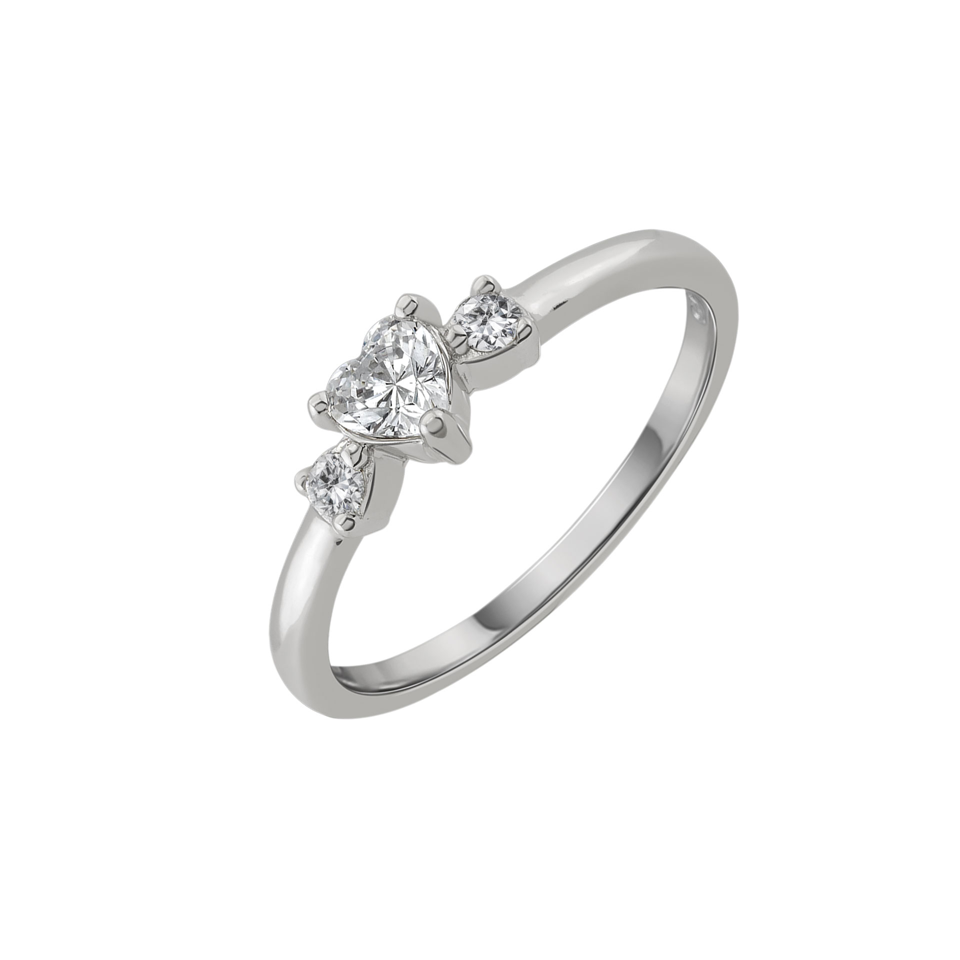 Classy White Heart Ring