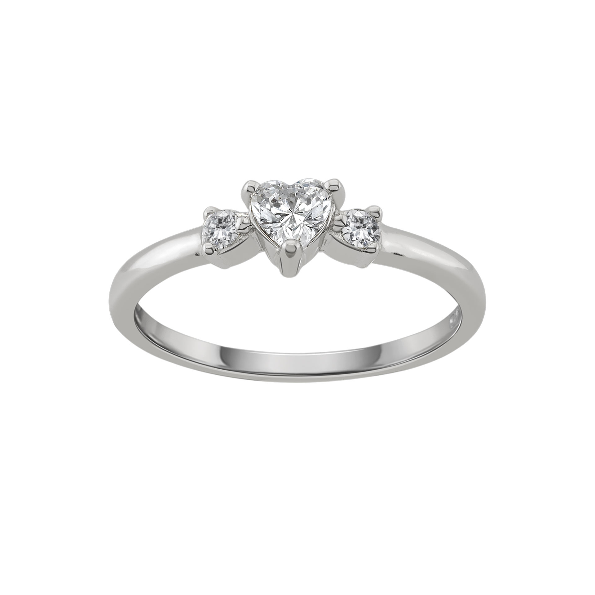 Classy White Heart Ring