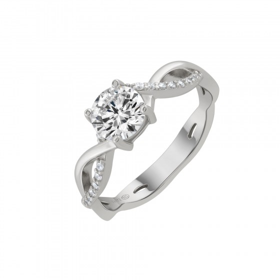Classy Solitaire Braid Ring