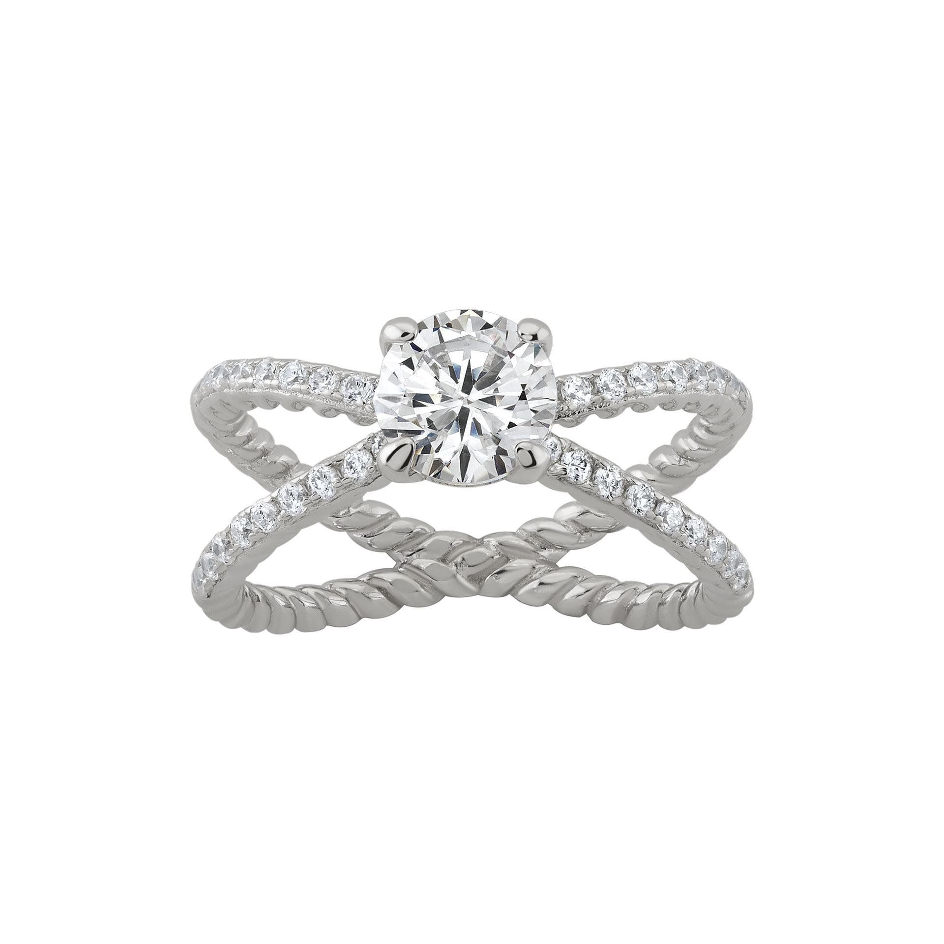 Anel Classy Solitaire 2 Lines