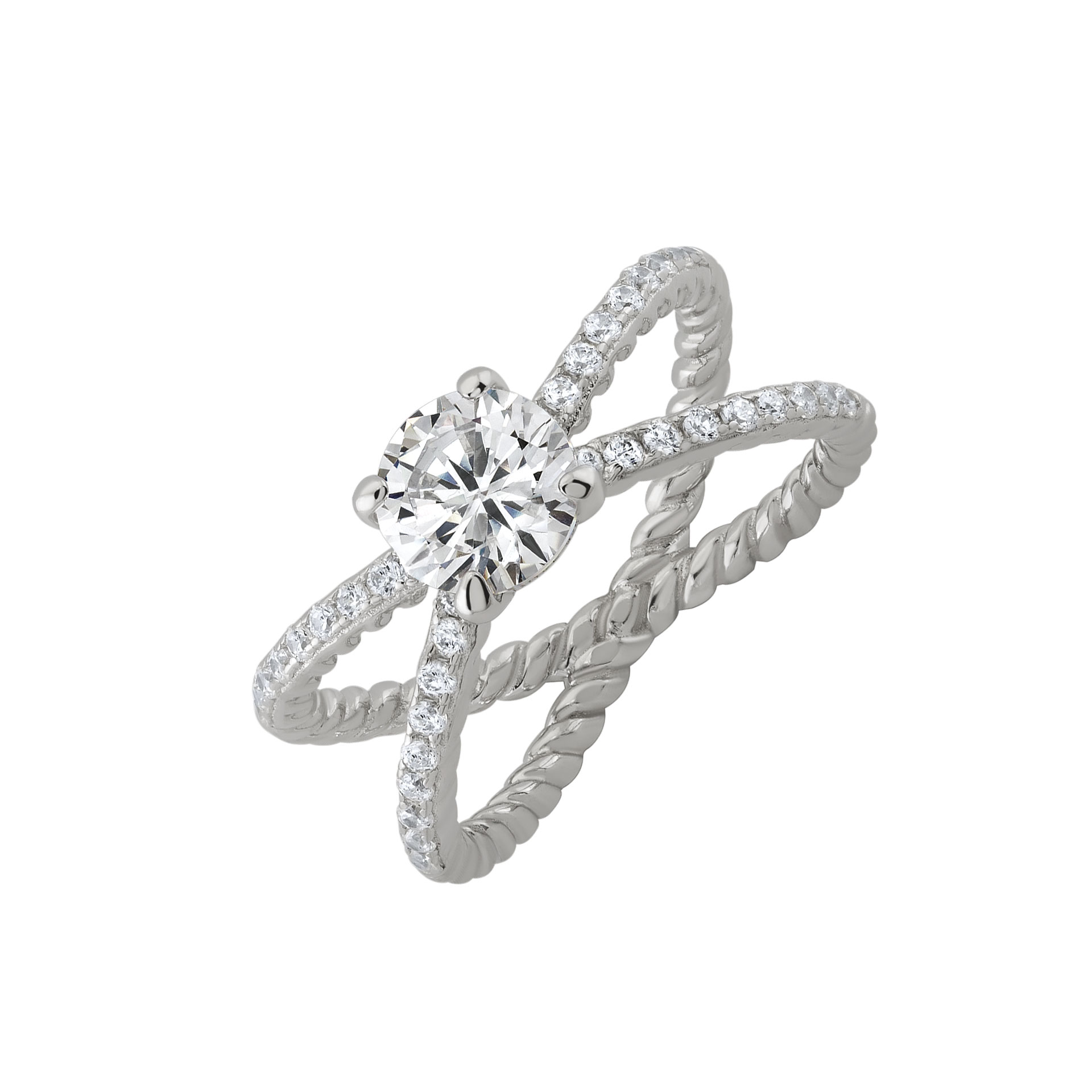 Anel Classy Solitaire 2 Lines