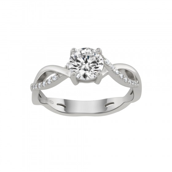 Classy Solitaire Braid Ring