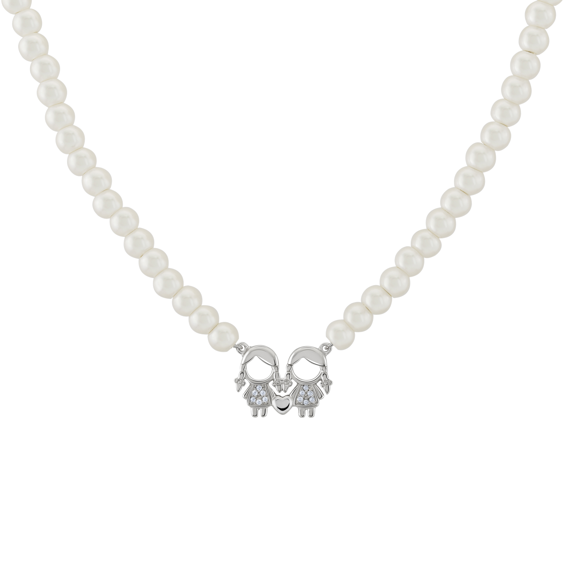 Mum 2 Girls Pearls Necklace