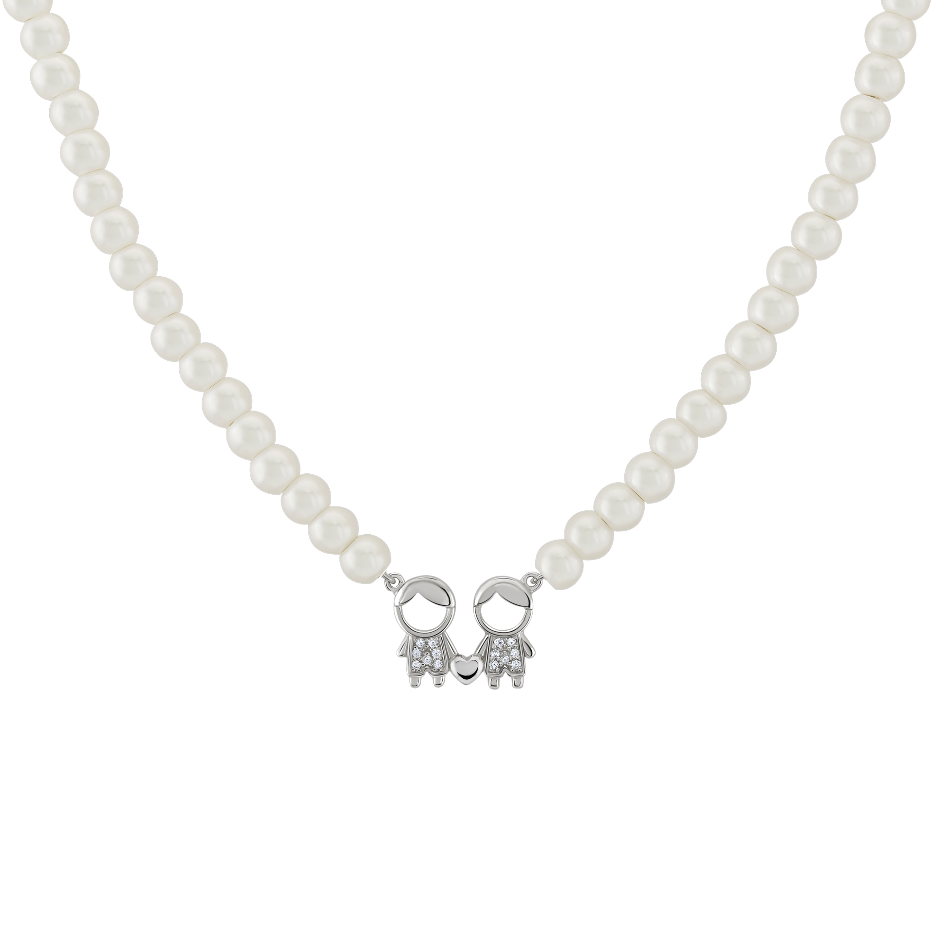 Mum Pearls 2 Boys Necklace