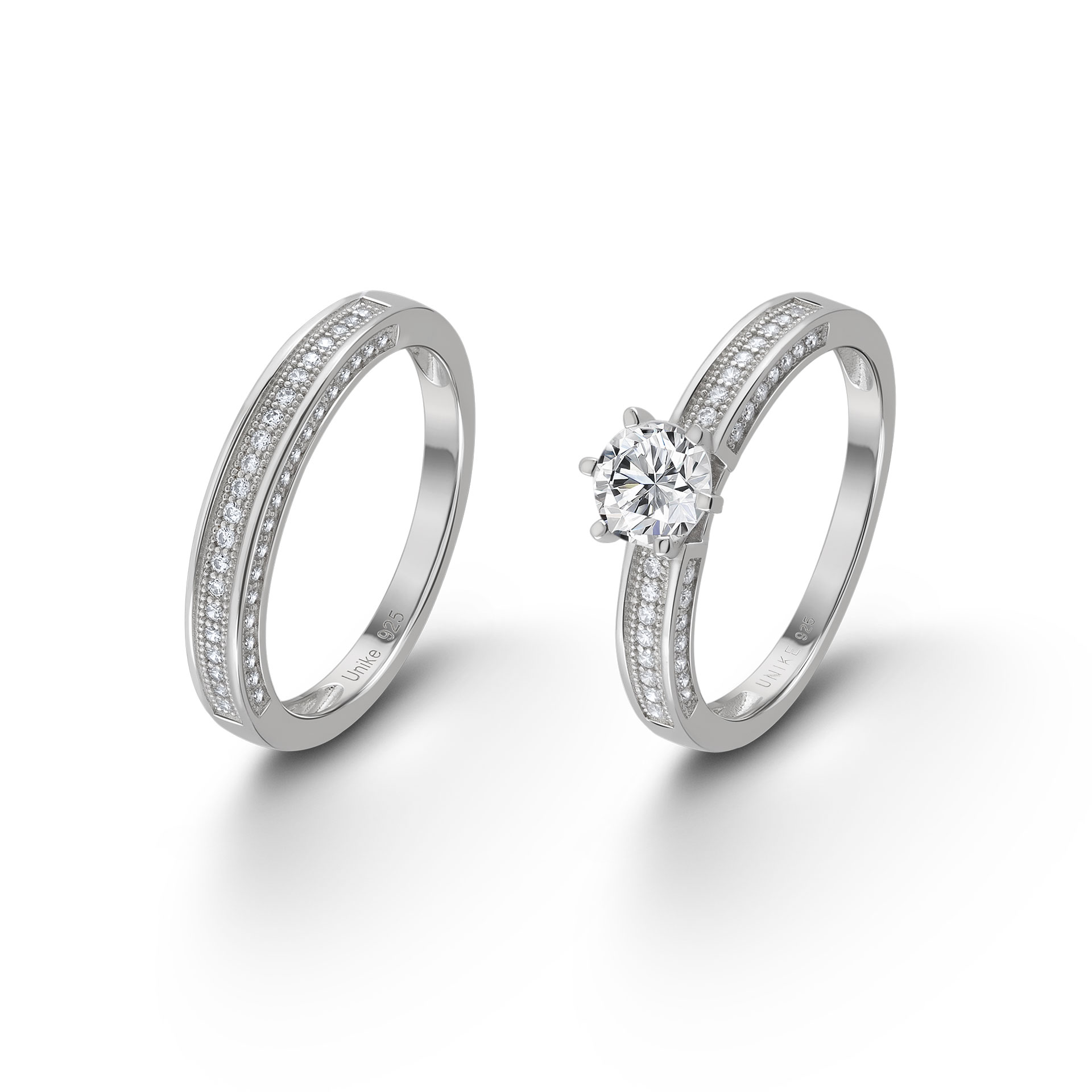 Classy Solitaire Double Ring