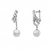 Pendientes Bridal Three Hoops Pearl Silver