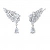 Bridal Climber Pearl Silver Earrings