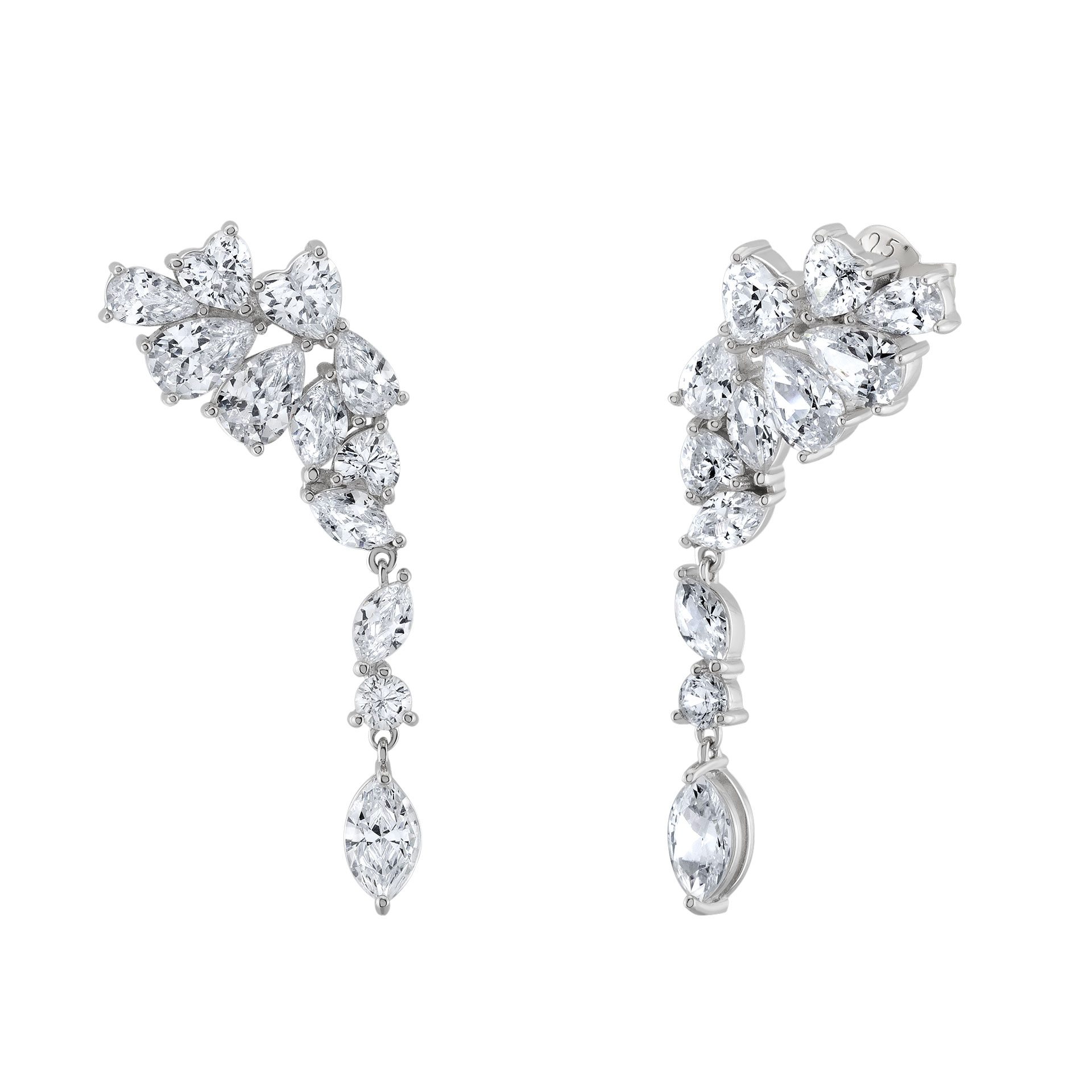 Bridal Drops Silver Earrings